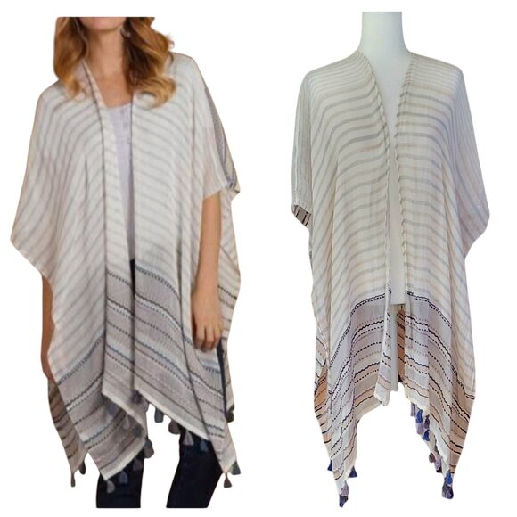 Soft Surroundings Boho Open Front "Cape May Topper" Flawed, but Easily Mendable - Picture 1 of 12